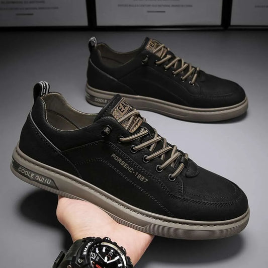 New Casual Leather Men's Small Board Breathable Versatile White Shoes, Spring and Autumn Sports Trendy Shoes ddmyshoes