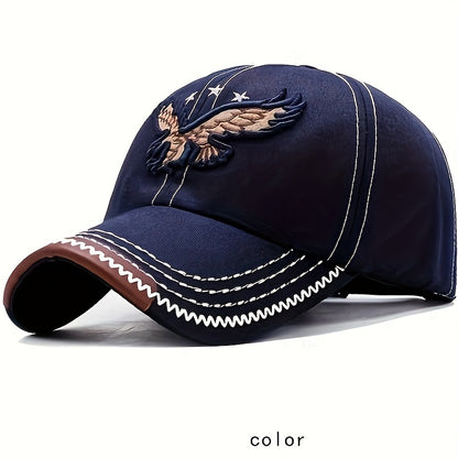 1pc Unisex Sunshade Breathable Adjustable Baseball Cap With Eagle Embroidery For Outdoor Sport, Ideal choice for Gifts