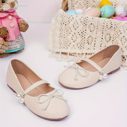 Adorable Bowknot Mary Jane Shoes - Lightweight, Soft, Flat, Comfortable Shoes for Girls Perfect for Party, Wedding, Performance, and Daily Wear