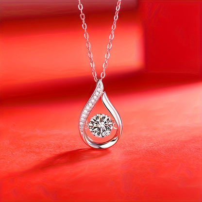 Dazzling Sparkling Pendant Necklace - Chic & Timeless Clavicle Chain for Women - Romantic Jewelry Decor, Perfect for Engagement, Wedding, Anniversary, or Exclusive Gift