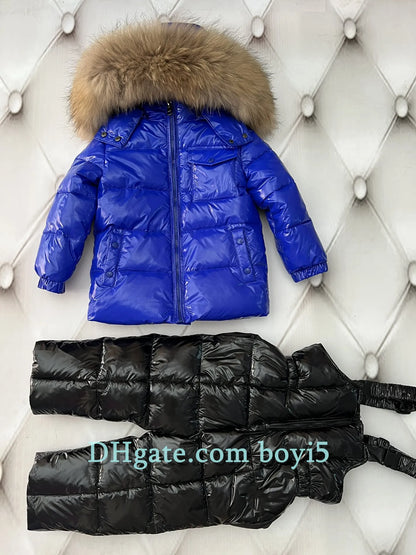 Down coat childrens jacket baby boys clothing Winter outwear keep warm puffer jackets kids fur collar hooded outerwear coats for boy girls clothes Christmas gift