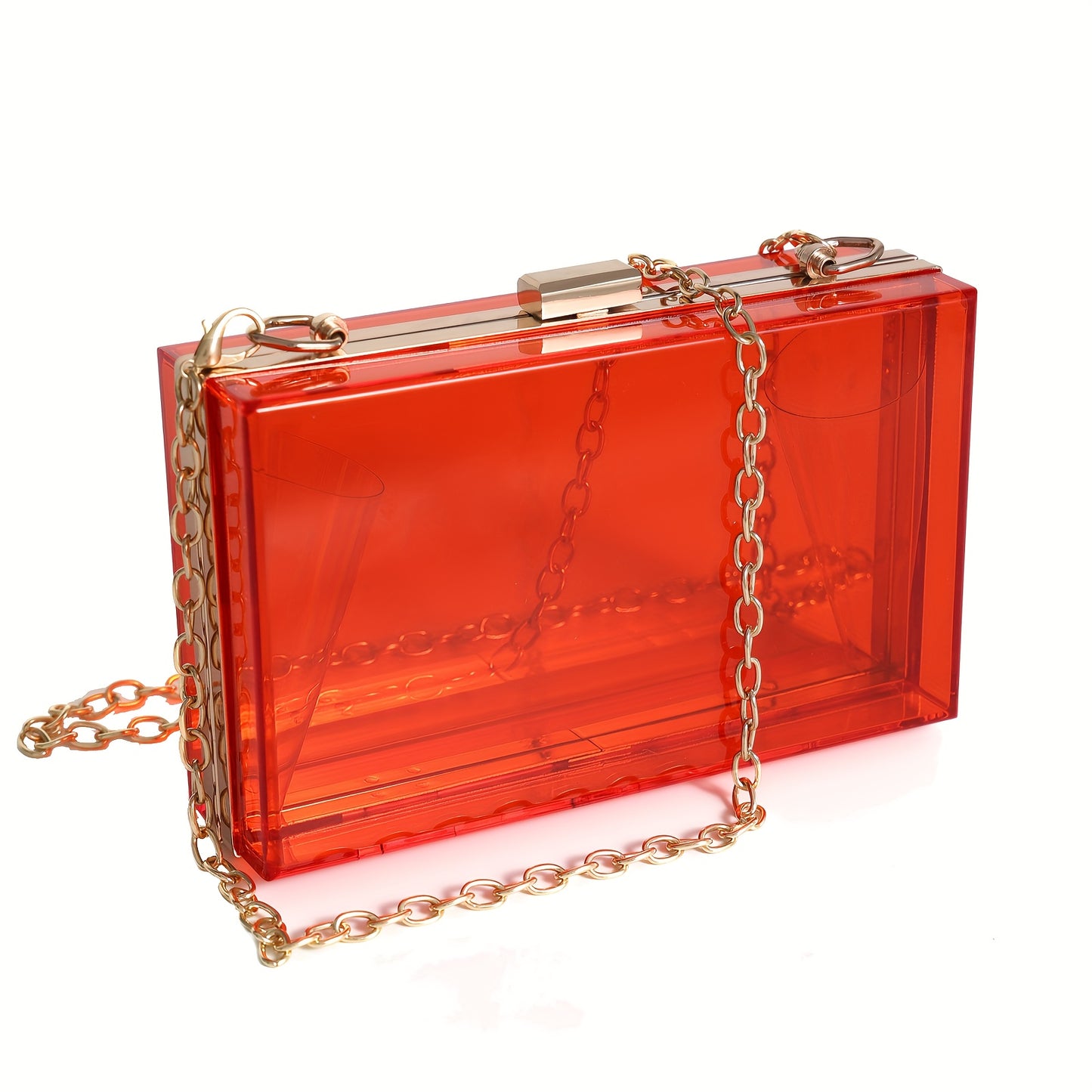 Clear Acrylic Purse For Women, Transparent Handbag With Detachable Chain Strap, Evening Clutch Shoulder Bag For Wedding Party Prom Banquet