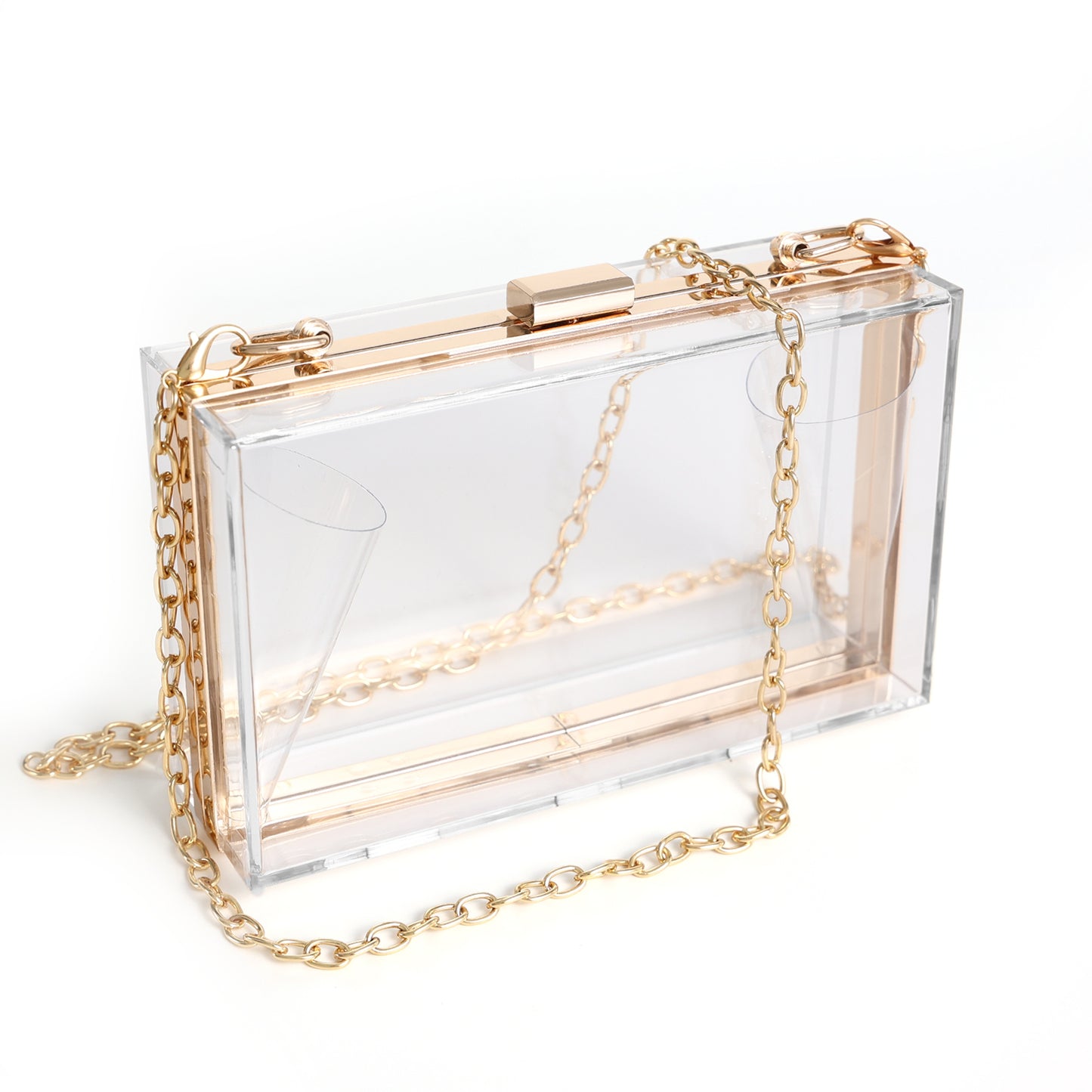 Clear Acrylic Purse For Women, Transparent Handbag With Detachable Chain Strap, Evening Clutch Shoulder Bag For Wedding Party Prom Banquet