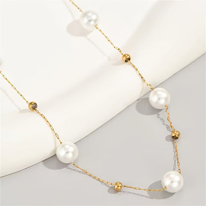 Imitation Pearl Beads Necklace Baroque Elegant Neck Jewelry Gift