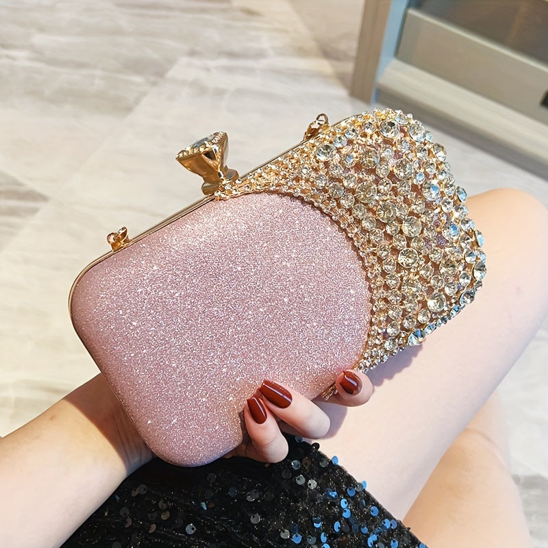 Women Clutch Bag Rhinestone Bling Sequin Evening Bag Vintage Crystal Beaded Wedding Cocktail Party Purse Sparkling purse