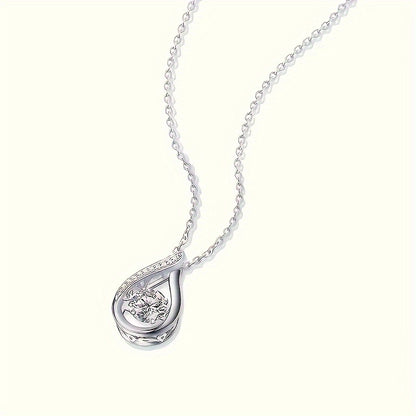 Dazzling Sparkling Pendant Necklace - Chic & Timeless Clavicle Chain for Women - Romantic Jewelry Decor, Perfect for Engagement, Wedding, Anniversary, or Exclusive Gift