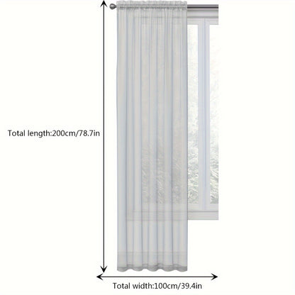 2Pcs Modern Home Window Decoration, Sheer Voile Curtains For Living Room, Kitchen Tulle Curtains (100cm/39.4in * 200cm/78.7in)