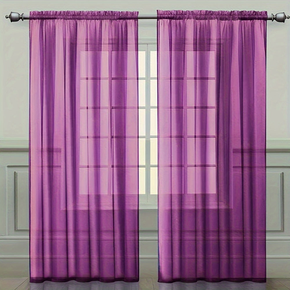 4 Pieces Thin Mesh Translucent Curtains, Living Room Bedroom Curtain, Translucent Drape Tulle Gauze Tulle Curtain Bedroom Living Room Dining Room Curtain