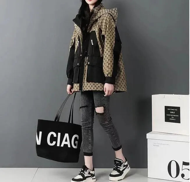 NEW Women Designer Jackets Fashion G Letters Casual Windbreaker Loose long Coat Clothing Streetwear luxury Coats