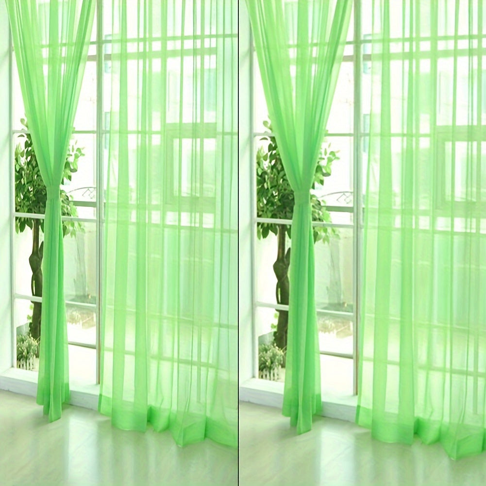 4Pcs Solid Color Wedding Glass Screen Transparent Window Screen Color Finished Curtain 40.16*78.74inch