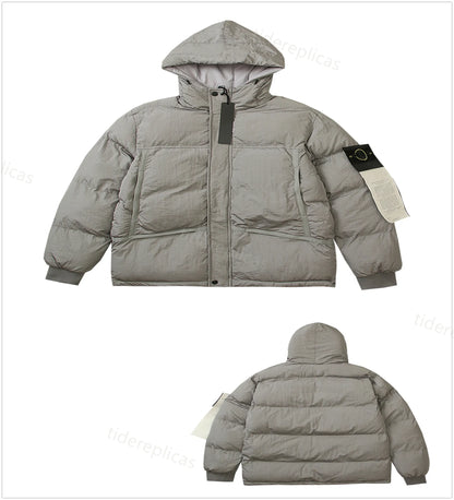 coat mens jacket designer jacket Winter reflective down cotton jackets nylon waterproof warm coats couple models Medal compass embroidery Functional windproof