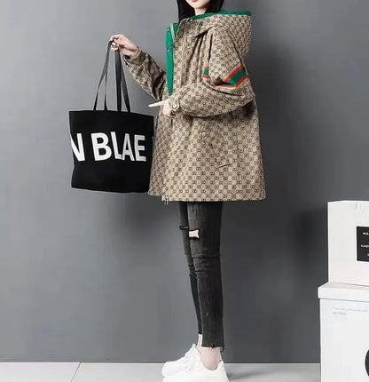 NEW Women Designer Jackets Fashion G Letters Casual Windbreaker Loose long Coat Clothing Streetwear luxury Coats