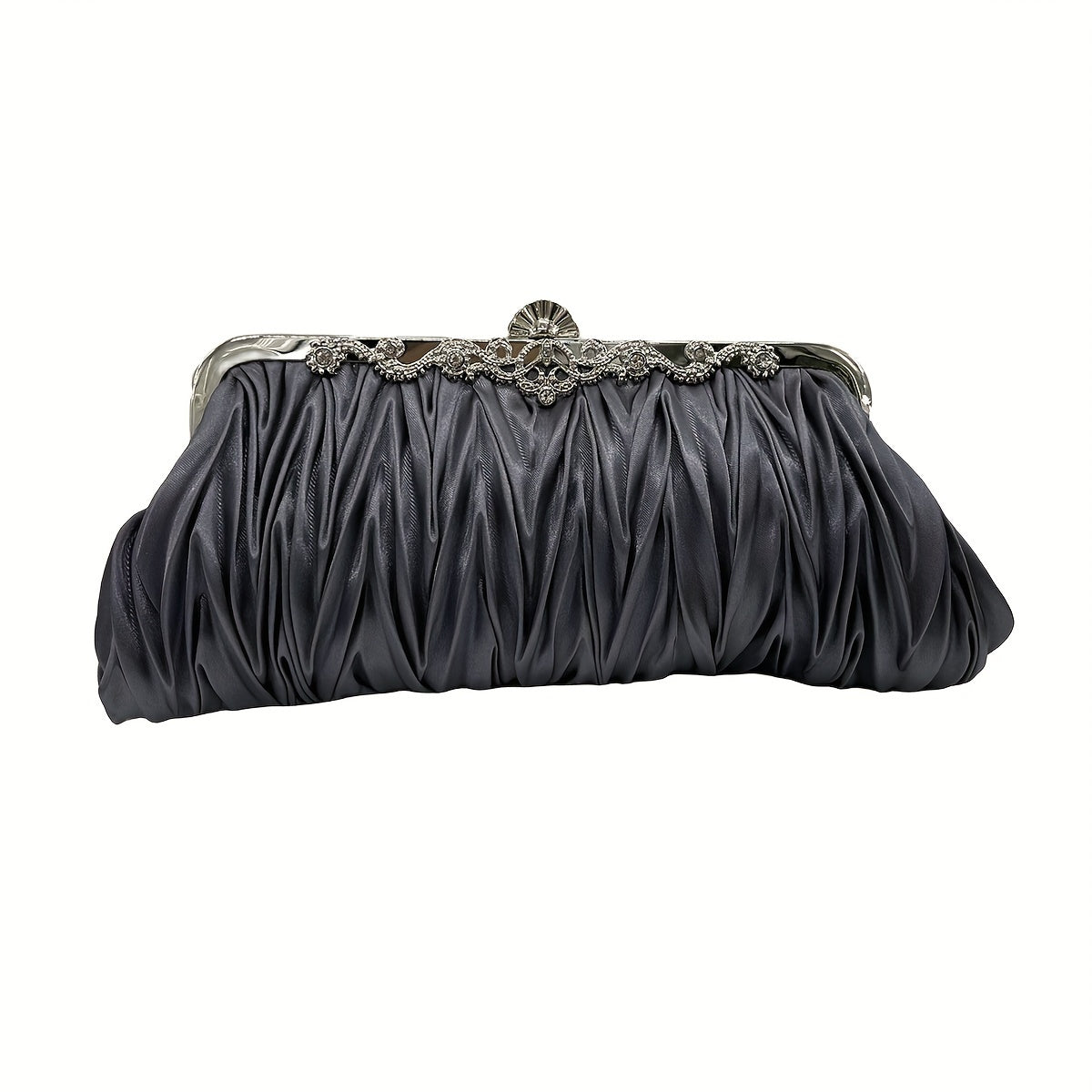 Elegant Pleated Evening Bag, Formal Dinner Clutch Purse, Classic Banquet Handbag For Wedding Party Prom