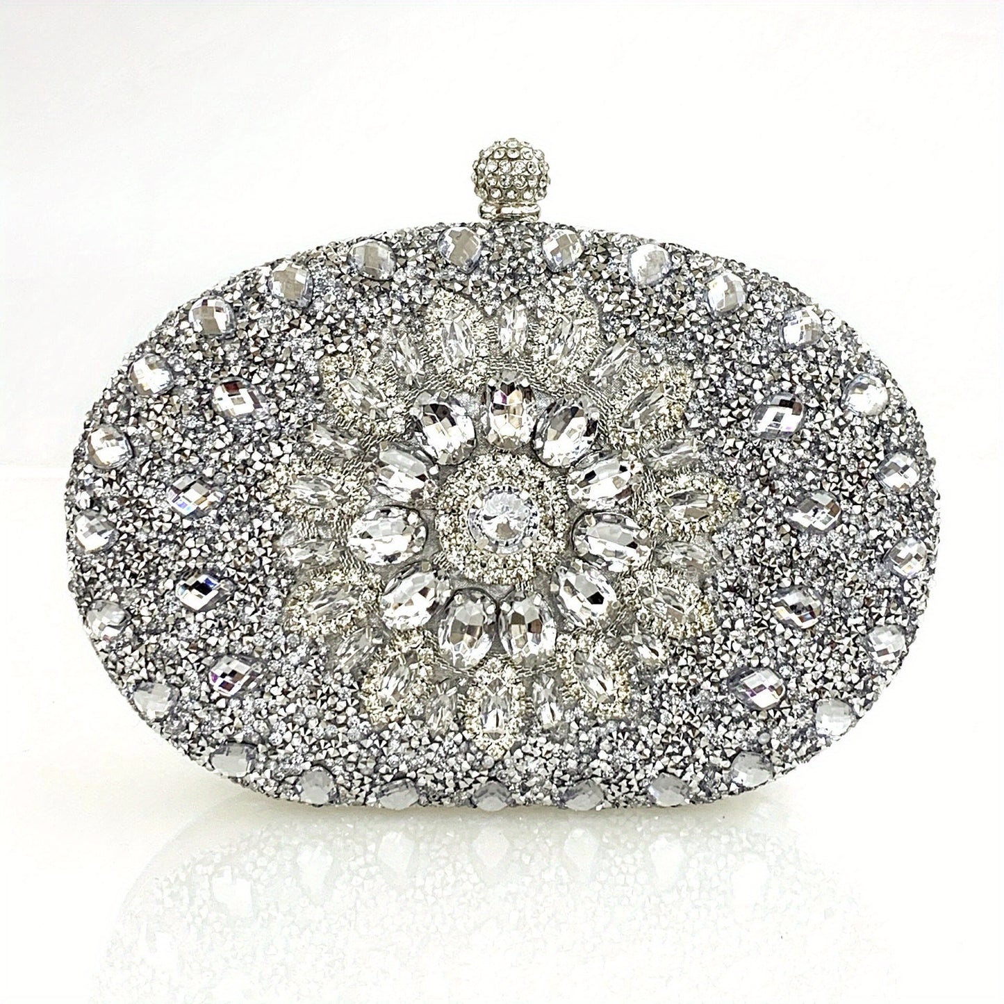 Sunflower Rhinestone Evening Clutch, Luxury Shiny Party Cocktail Purse, Women's Wedding Prom Dinner Handbag For Carnaval Use And For Music Festival