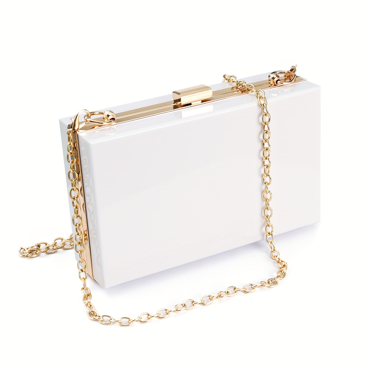 Clear Acrylic Purse For Women, Transparent Handbag With Detachable Chain Strap, Evening Clutch Shoulder Bag For Wedding Party Prom Banquet