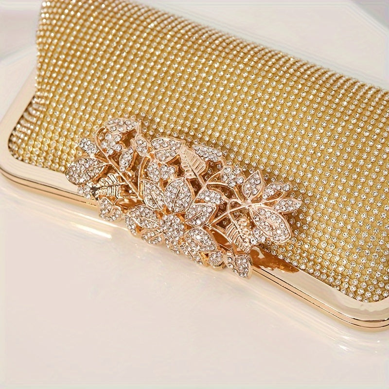 Elegant Evening Clutch Bag For Women, Rhinestone Fashion Small Purse For Weddings | Luxurious Dinner Bag