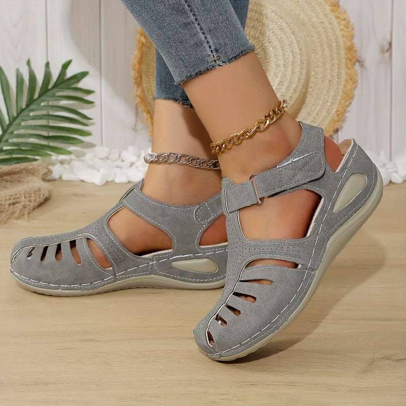 Womens Fashionable Wedge Heeled Sandals - Stylish Cutout Design, Platform Comfort - Perfect Summer Footwear for Trendsetters