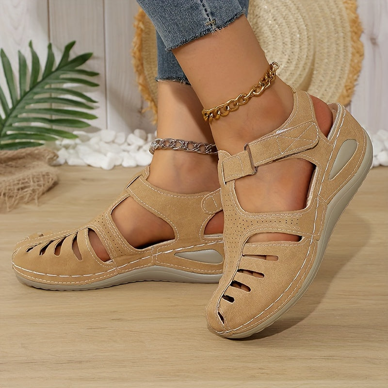 Womens Fashionable Wedge Heeled Sandals - Stylish Cutout Design, Platform Comfort - Perfect Summer Footwear for Trendsetters