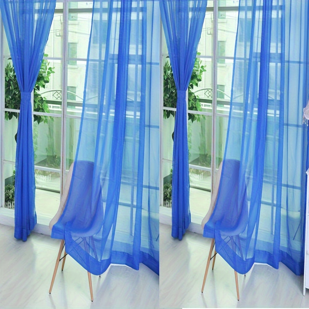 4Pcs Solid Color Wedding Glass Screen Transparent Window Screen Color Finished Curtain 40.16*78.74inch