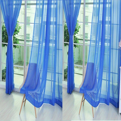 4Pcs Solid Color Wedding Glass Screen Transparent Window Screen Color Finished Curtain 40.16*78.74inch