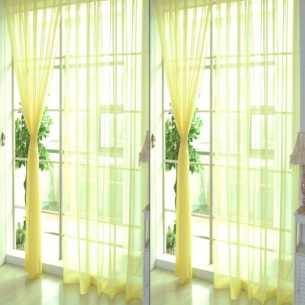 4Pcs Solid Color Wedding Glass Screen Transparent Window Screen Color Finished Curtain 40.16*78.74inch