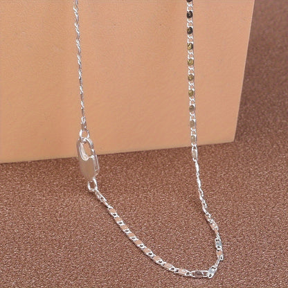 1PCS Exquisite European Style Star Plate Necklace - Durable 2MM Silver Plated Chain, Adjustable 16-30 Inches - Perfect for Womens Daily Wear, Wedding Parties, and Gift Giving