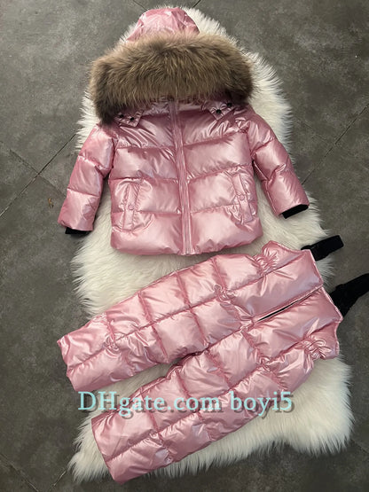 Down coat childrens jacket baby boys clothing Winter outwear keep warm puffer jackets kids fur collar hooded outerwear coats for boy girls clothes Christmas gift