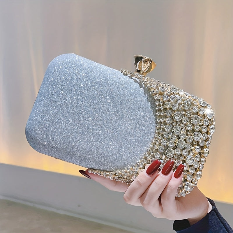 Women Clutch Bag Rhinestone Bling Sequin Evening Bag Vintage Crystal Beaded Wedding Cocktail Party Purse Sparkling purse