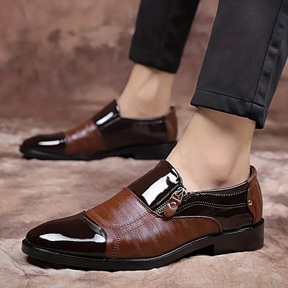 Elegant English-Style Men's Business Loafers: All-Day Comfort, Non-Slip, Easy Side Zip, Suitable For Multiple Seasons