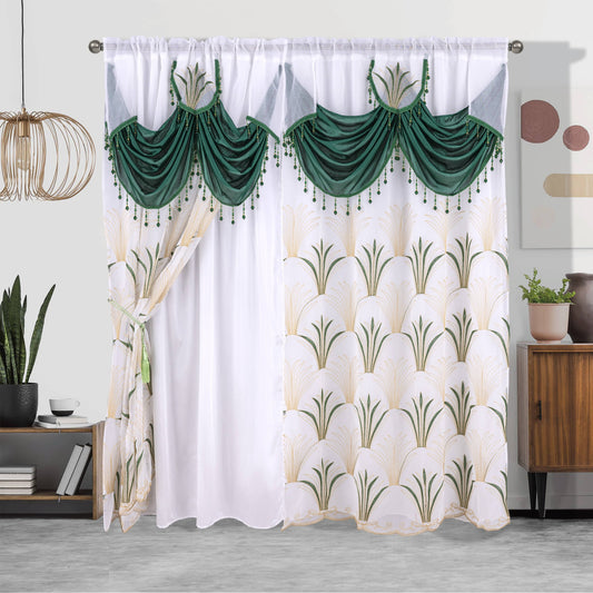 1pc, Embroidery Double Layer Curtain, Suitable For Home Decoration, Living Room Bedroom Curtain, 52X84in