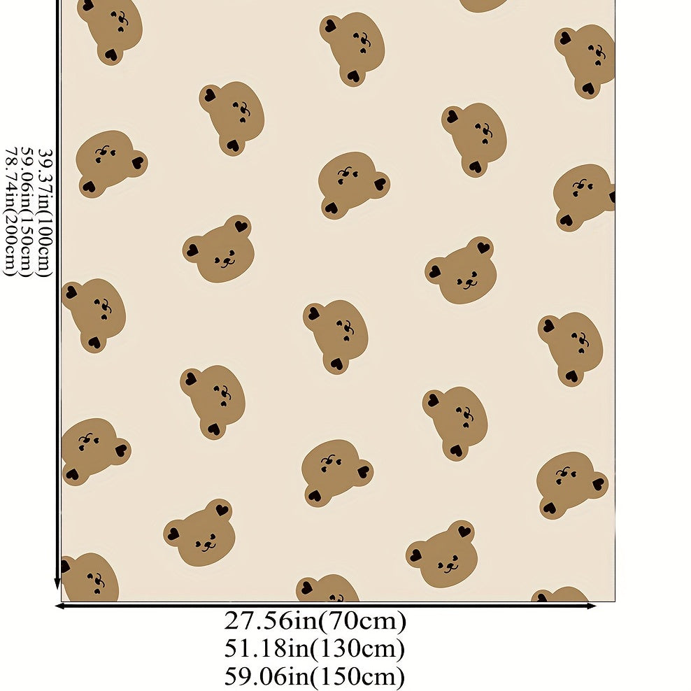 1pc Cartoon Bear Print Flannel Blanket, Soft Cozy Throw Blanket Nap Blanket For Travel Sofa Bed Office Home Decor, Birthday Holiday Gift Blanket For Adults, Available All Season