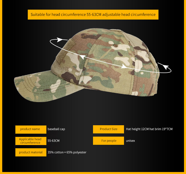 1pc Premium Military-Style Camouflage Hat - Windproof, Dustproof, Sunscreen Baseball Cap for Men - Outdoor Training, Hunting, and Tactical Activities