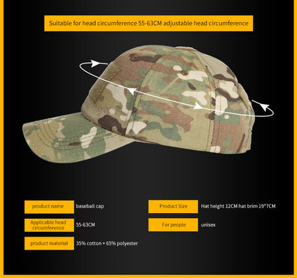 1pc Premium Military-Style Camouflage Hat - Windproof, Dustproof, Sunscreen Baseball Cap for Men - Outdoor Training, Hunting, and Tactical Activities