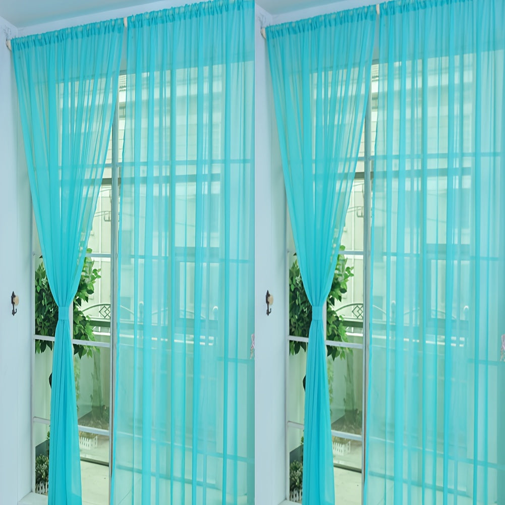 4Pcs Solid Color Wedding Glass Screen Transparent Window Screen Color Finished Curtain 40.16*78.74inch