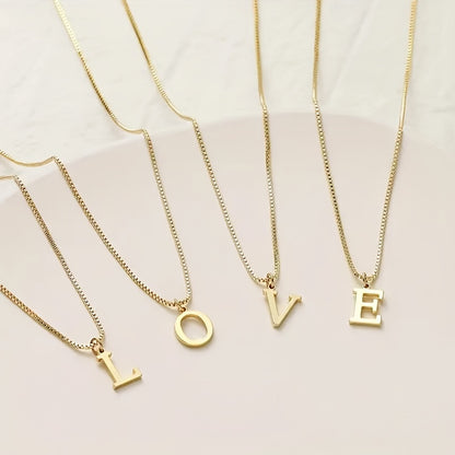 Chic Personalized Letter Pendant - Elegant Plated Monogram Necklace - Trendy Clavicle Chain for Everyday Wear