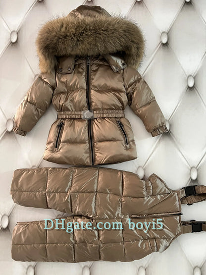 Down coat childrens jacket baby boys clothing Winter outwear keep warm puffer jackets kids fur collar hooded outerwear coats for boy girls clothes Christmas gift