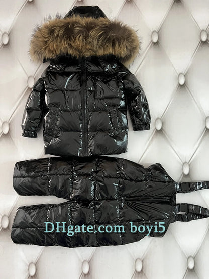 Down coat childrens jacket baby boys clothing Winter outwear keep warm puffer jackets kids fur collar hooded outerwear coats for boy girls clothes Christmas gift