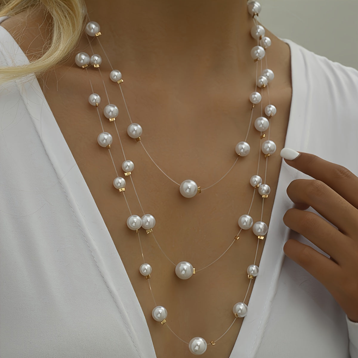 Elegant Triple-Layer Star & Pearl Necklace – Versatile, Seasonless Accessory for Daily and Party Chic