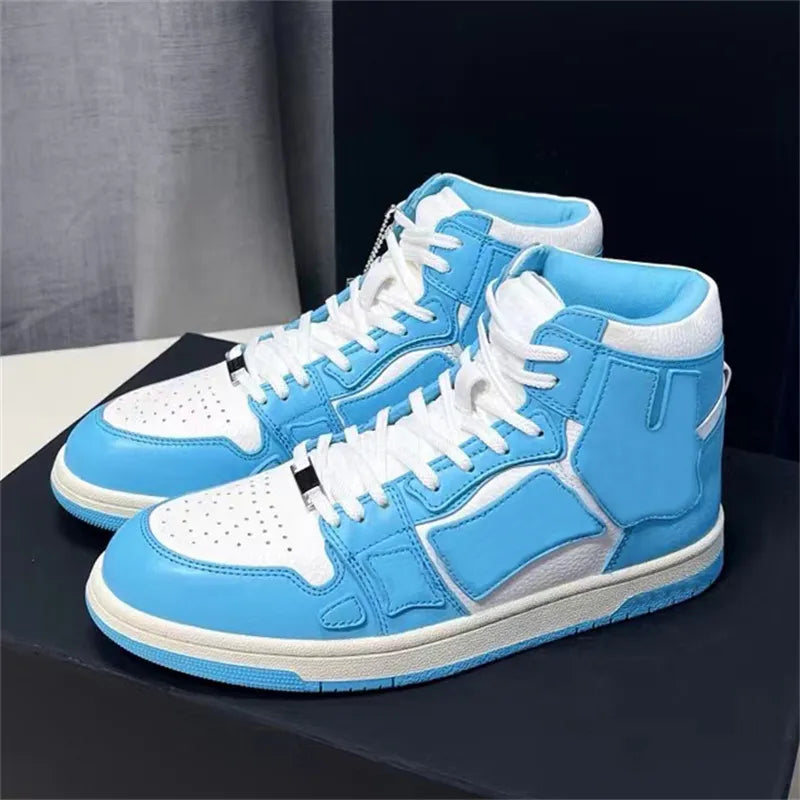 Skel-Top Hi Basketball Shoes High Low-top Shoes Leather Bones Trainers Applique Upper Sneaker EVA Footbed Sneakers