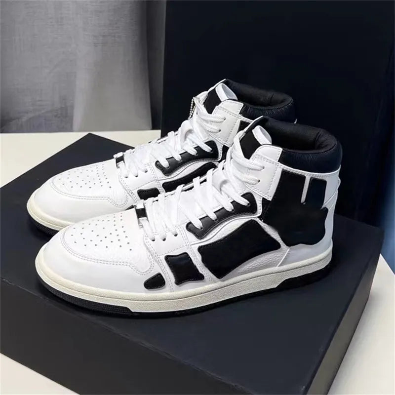 Skel-Top Hi Basketball Shoes High Low-top Shoes Leather Bones Trainers Applique Upper Sneaker EVA Footbed Sneakers