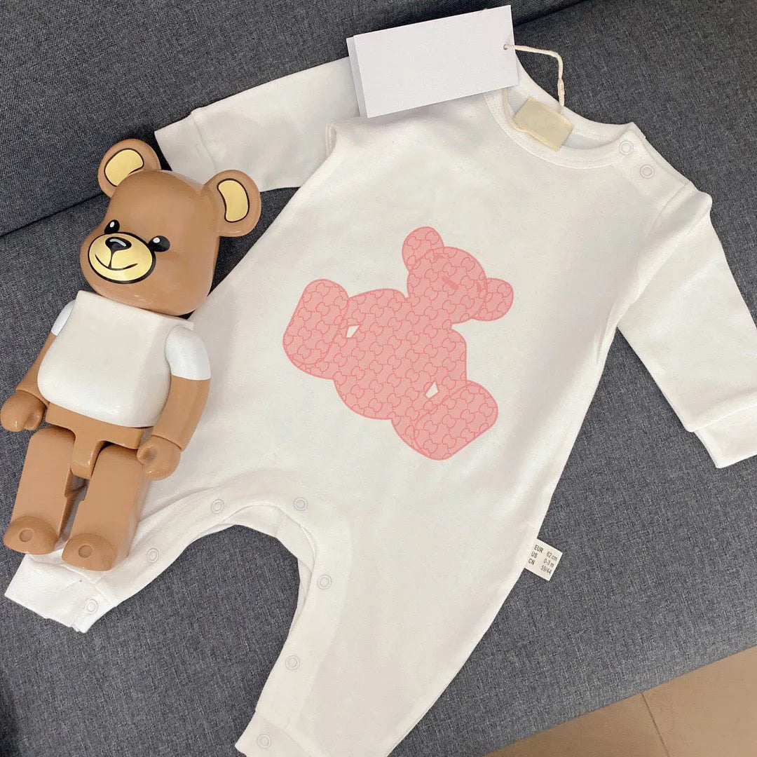 Newborn Baby Rompers Girls and Boy Long Sleeve Spring Cotton Clothes Brand Letter Print Infant Romper Children Ourfits