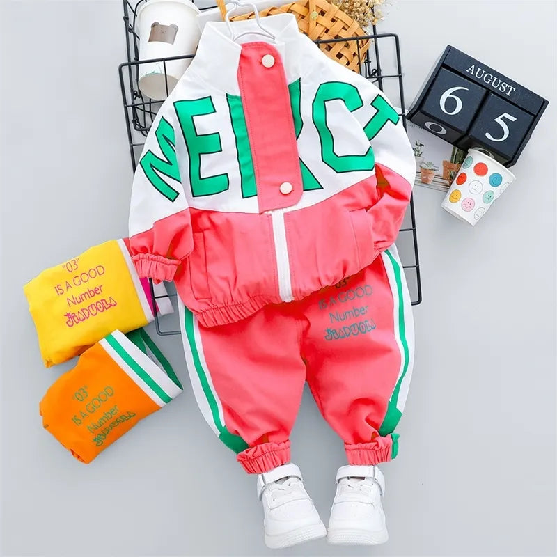 Autumn Kid Boy Girl Clothing New Casual Tracksuit Long Sleeve Letter Zipper Sets Infant Clothes Baby Pants 1 2 3 4.5. Years LJ201223