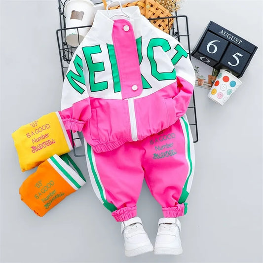 Autumn Kid Boy Girl Clothing New Casual Tracksuit Long Sleeve Letter Zipper Sets Infant Clothes Baby Pants 1 2 3 4.5. Years LJ201223