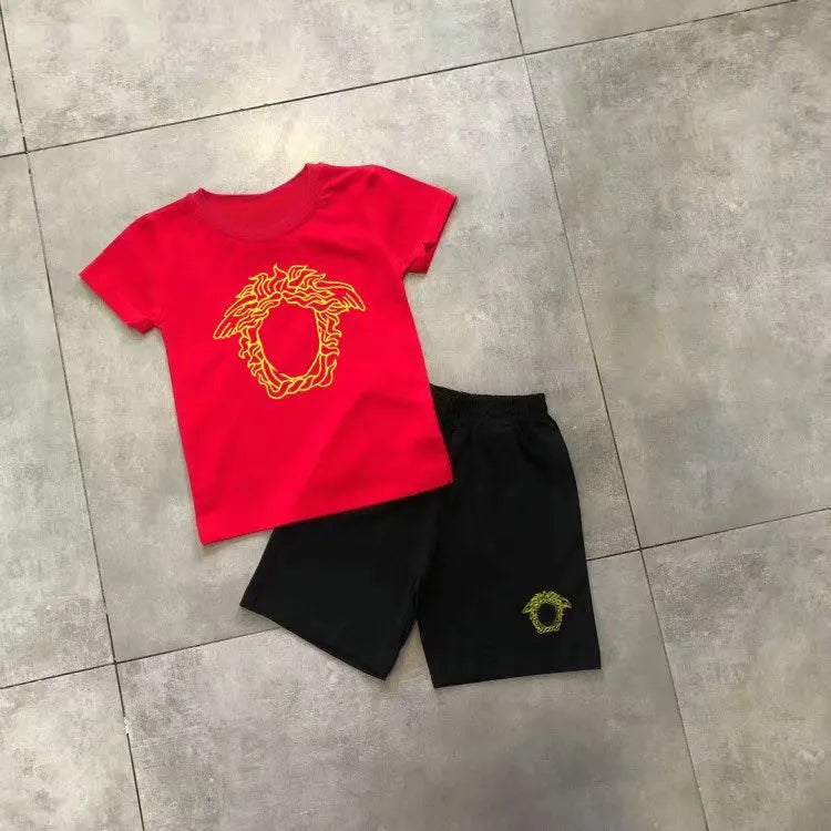 New Designer Style Children's Clothing Sets For Summer Boys And Girls Sports Suit Baby Infant Short Sleeve Clothes Kids Set 2-8 T