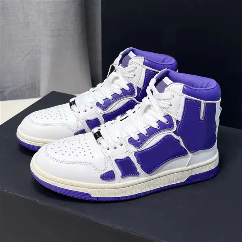 Skel-Top Hi Basketball Shoes High Low-top Shoes Leather Bones Trainers Applique Upper Sneaker EVA Footbed Sneakers