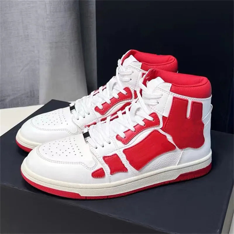 Skel-Top Hi Basketball Shoes High Low-top Shoes Leather Bones Trainers Applique Upper Sneaker EVA Footbed Sneakers