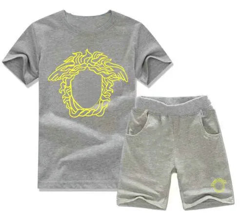 New Designer Style Children's Clothing Sets For Summer Boys And Girls Sports Suit Baby Infant Short Sleeve Clothes Kids Set 2-8 T